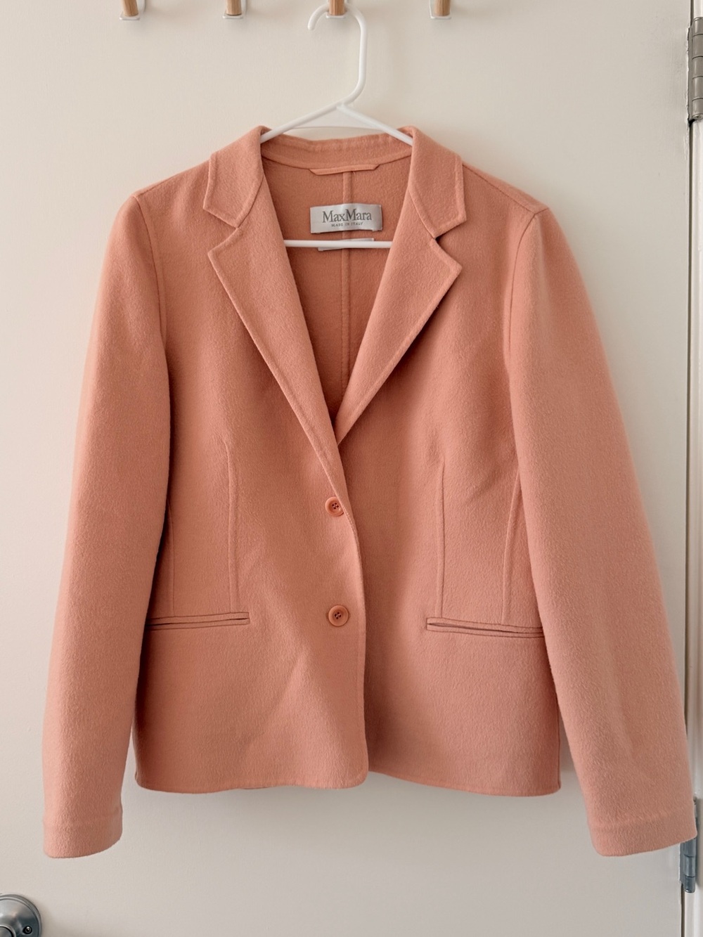 Max Mara Made in Italy Hand-Sewn Wool Angora Cashgora Blazer – US 8